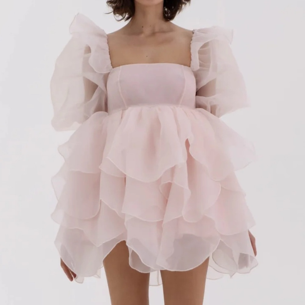 Selkie The Peach Skin Rose Petal Puff Dress - Picture 2 of 9